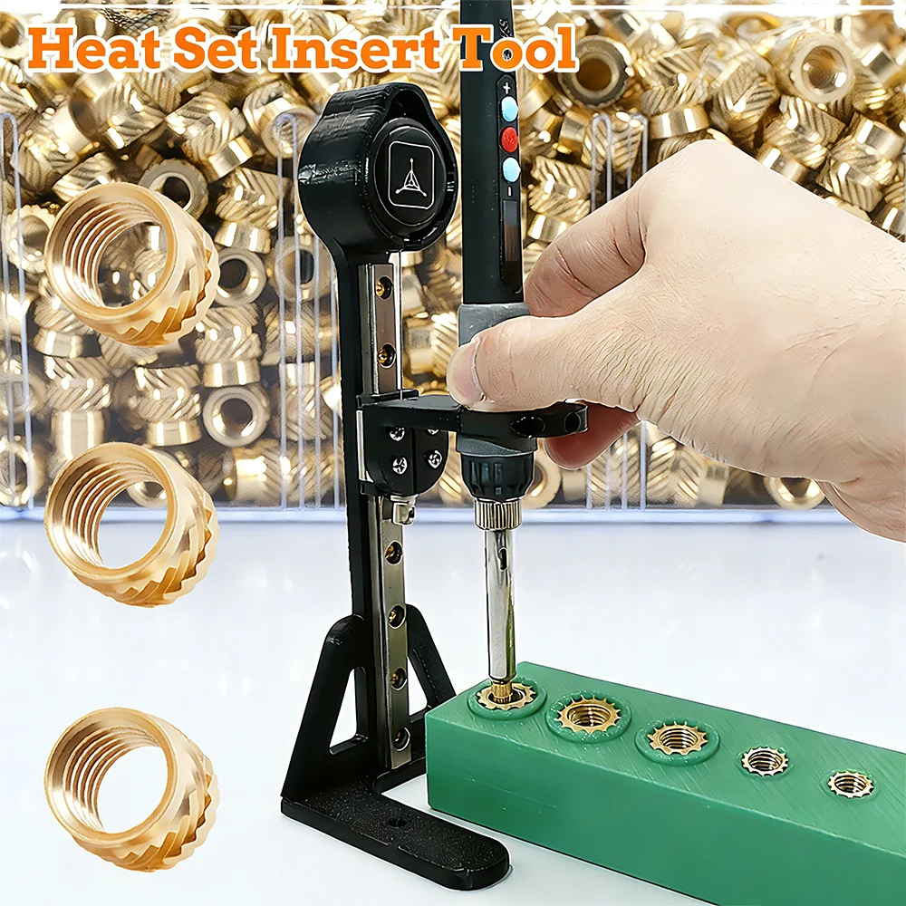 1030x Heat Set Insert Tool M2 M3 M4 M6 Threaded Brass Metric Knurled Inserts Nut by Heat into 3D Printing Component Plastic Part