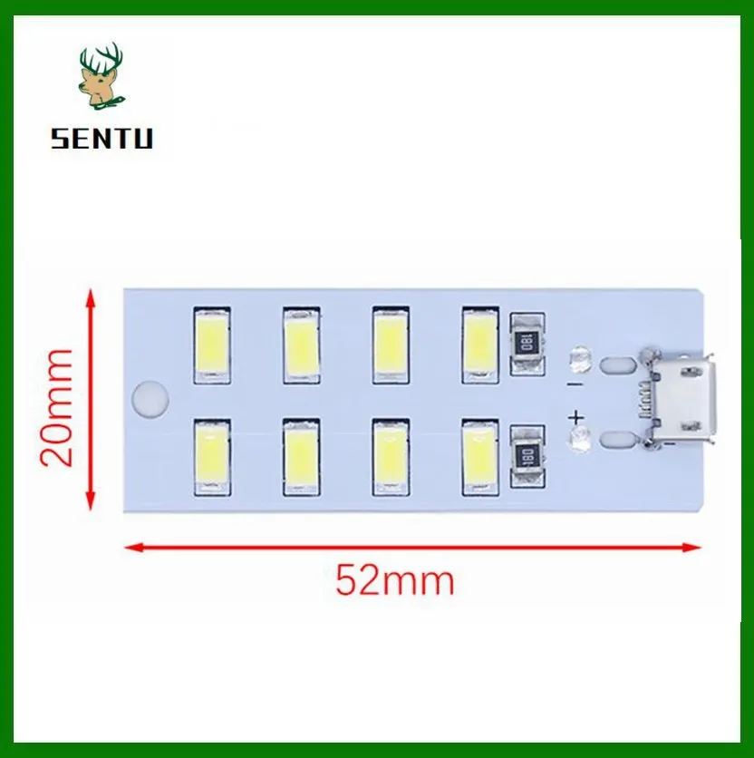 8 szt. Wysokiej jakości 5730 smd 5V 430mA ~ 470mma białe Mirco 5730 LED panel świetlny oświetlenie nocne alarmowe przenośne oświetlenie Usb