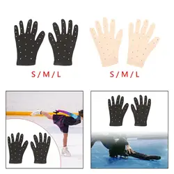 Figure Skating Gloves Rhinestones Decoration, Skate Gloves, Ice Skating Gloves for Practice