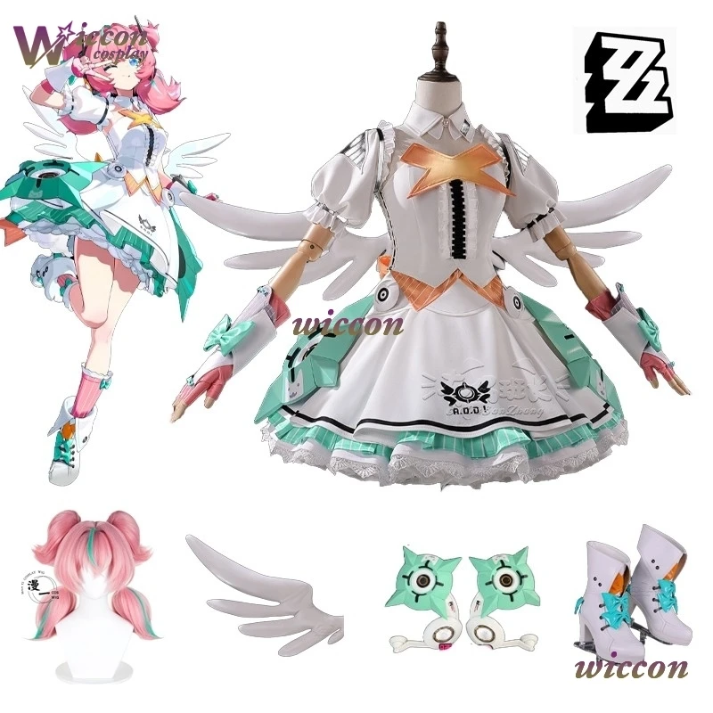 

Cos C Zenless Zone Zero Aria Cosplay Costume Wig Dress Uniform Angels of Delusion Halloween Party for Women Role Play Cos Outfit