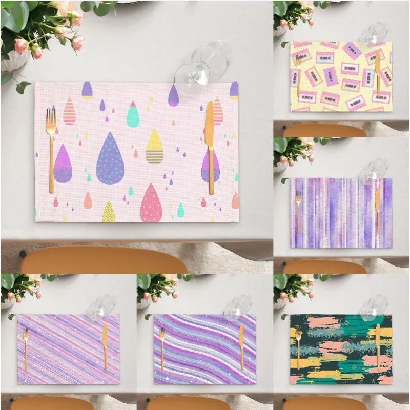 

Dreamy Purple Series Meal Mat Children's Birthday Party Tableware Insulation Mat Dining Restaurant Home Decoration