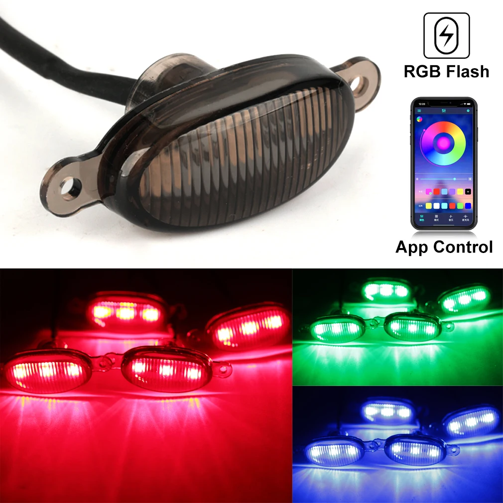 

Universal Car Front Grille Lighting DC 12V RGB Flash Daytime Running Light APP Control Grille Decoration Lamp Daytime Fog Light