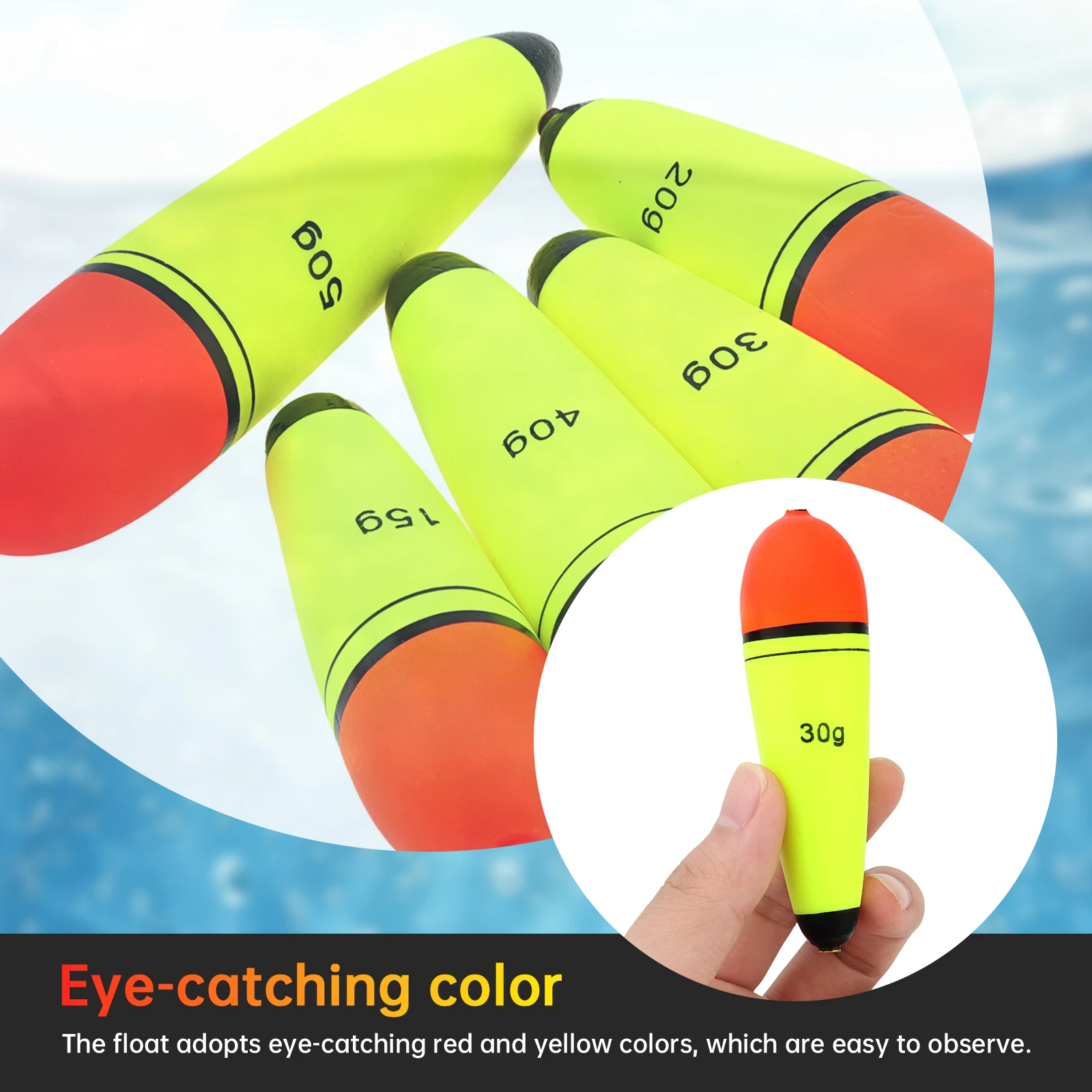 1 Piece 15g / 20g / 30g / 40g / 50g EVA Slip Bobber Fishing Float for Sea Rock Fishing Long Cast Fishing Catfish view 5