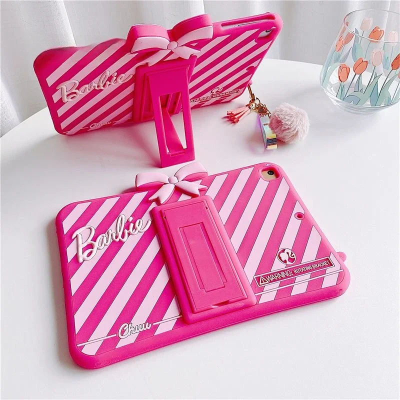 Barbie Ipad Tablet Case Ipad 9 Air5 4 Pro 2022 10th Generation Mini 6 5 4 Anime Kawaii Silicone Acrylic Tablet Protective Case