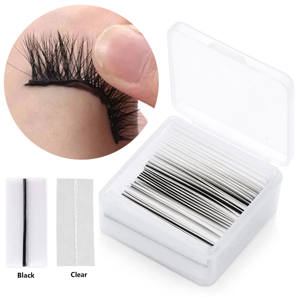 10/20/38Pcs Reusable Self-Adhesive Eyelash Glue Strip False Eyelashes Glue-Free Lash Adhesive Tape Sticker Eye Lash Makeup Tools