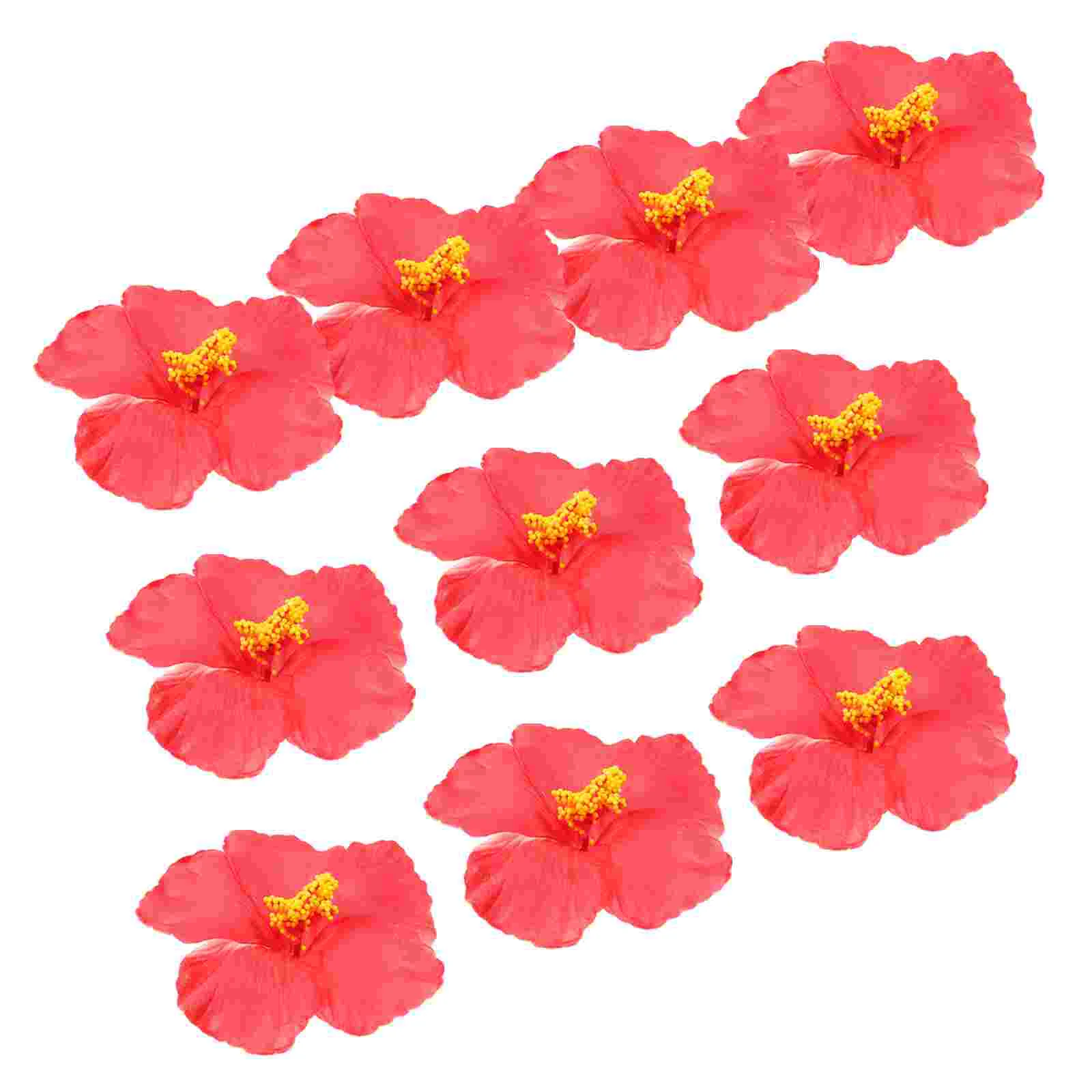 10 Pcs Artificial Hibiscus Flower Flowers for Decoration Tropical DIY Hawaiian Eva