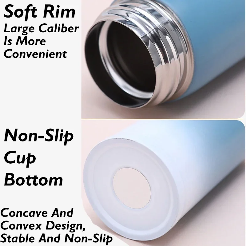 350/450ml Gradient Portable Thermal Insulation Vacuum  Tumbler Cup Whit  Bouncing Cover For Outdoor Sport Travel Water Bottle
