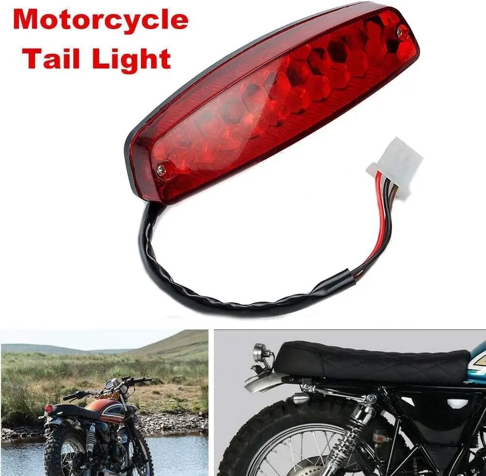 Brake Stop Light 12V 3 Wire License Taillight Red for ATV Off Road Motorcycle Signal Lamp Accessories Car Lights
