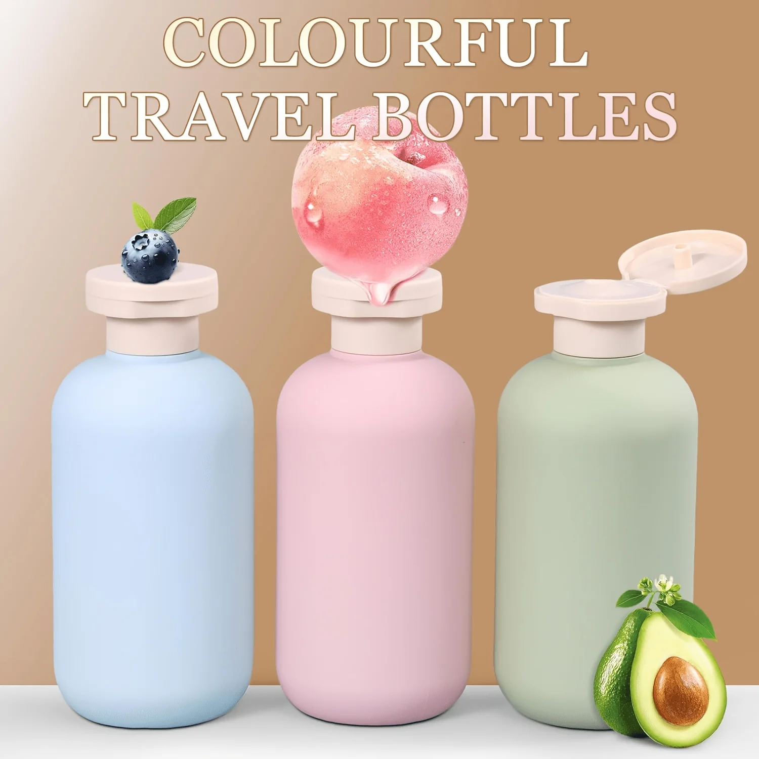 Travel Toiletry Bottle 3.4oz TSA Approved Silicone Squeeze Bottles Set of 3 with Labels&Storage Bag,Leak Proof Refillable Travel