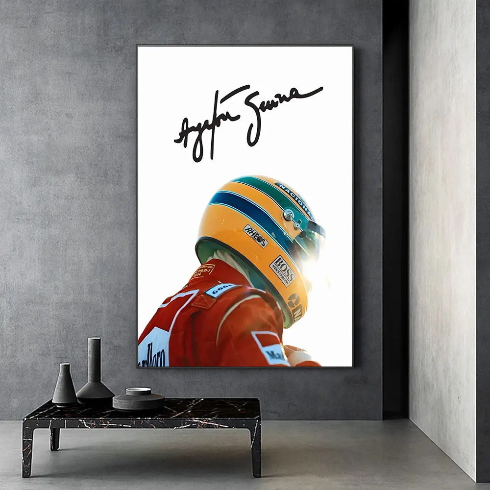 

Ayrton Senna F1 Formula 1 Legend Poster Canvas Wall Art Home Decor Brazilian Racing Icon Three Time World Champion