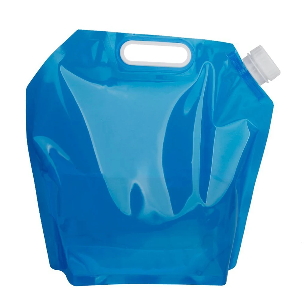 

10L Portable PE 41x38cm Foldable Camping Hiking Pouch Blue Folding Water Pouch Folding Water Storage Bag Lightweight