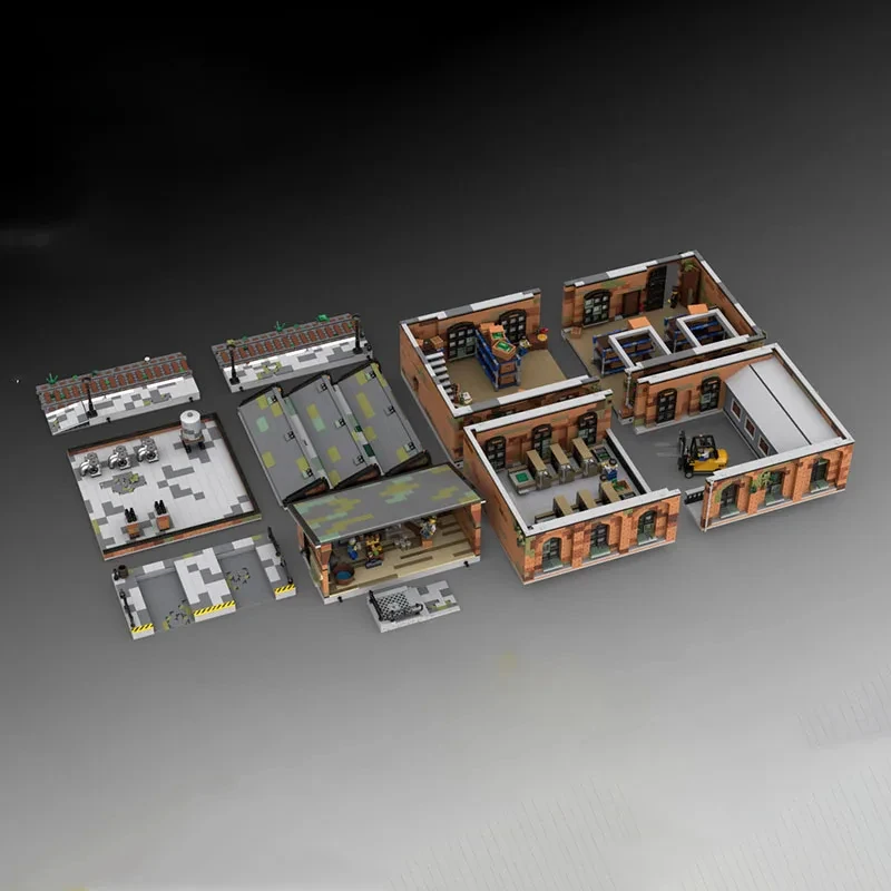 7105 STKS MOC scène gebouw oude magazijn huis model modulaire DIY montage bouwsteen speelgoed kinderen verjaardagscadeau set