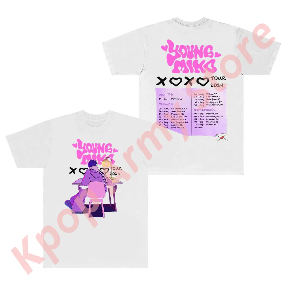 Young Miko XOXO Tour Merch T-shirts Rapper New Logo Tee Women Men Fashion Casual HipHop Style Short Sleeve