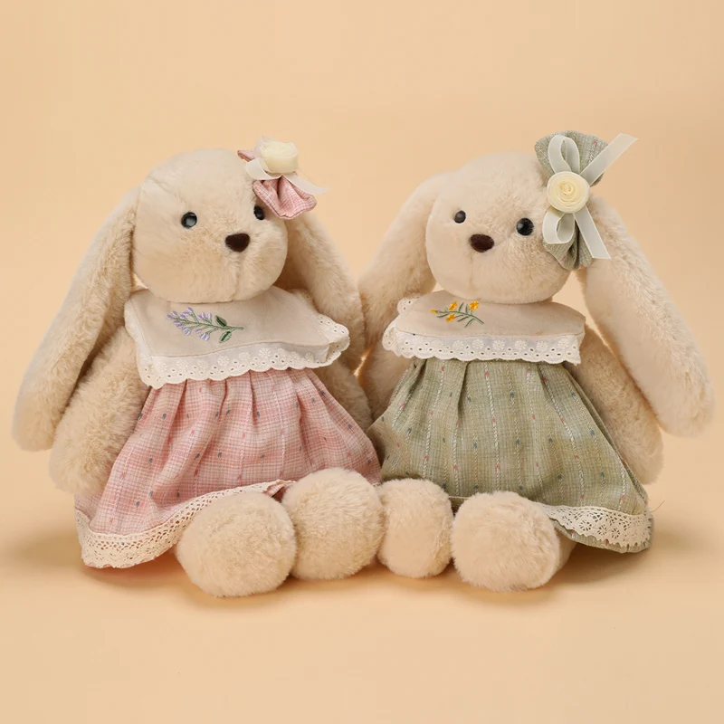 

Cartoon Fluffly Rabbit Dolls Wear Skirt Plush Toys Stuffed Animals Bunny Super Soft Throw Pillow for Girl Best Gifts Decor