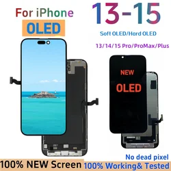 Super OLED Display For iPhone 13 14/15 Pro Max 14 15 Plus LCD Big Notch With barcket 3D Touch Screen Replacement Digitizer