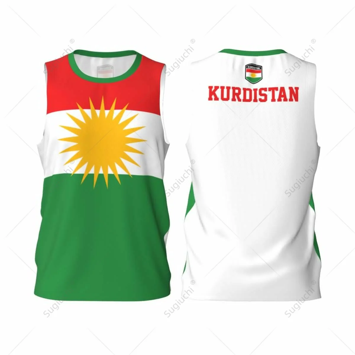 Kurdistan Flag Men Basketball Sports Running Fitness Multifunction Sleeveless tshirt Exclusive Custom Name Nunber