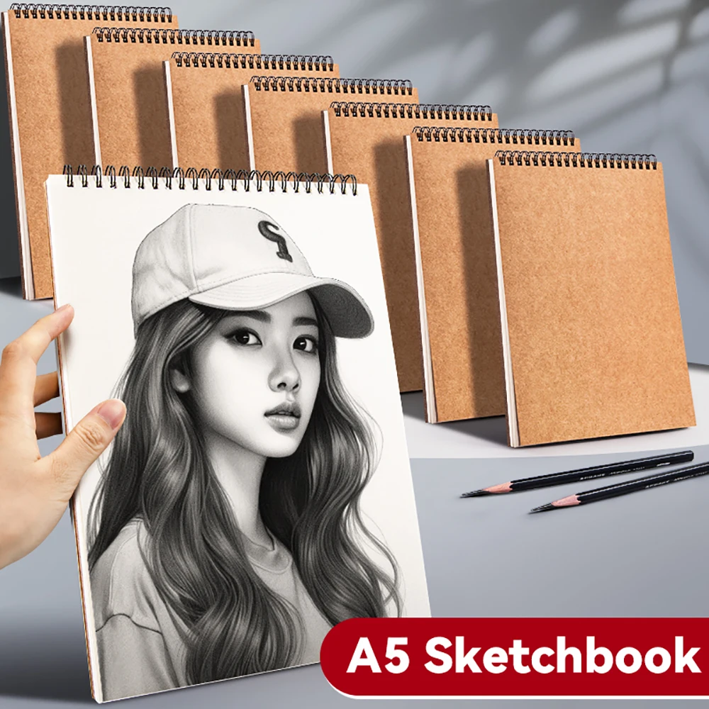 A5/32K Professional Sketchbook กระดาษหนาโน้ตบุ๊คเกลียวอุปกรณ์ศิลปะโรงเรียนดินสอ Notepad ภาพวาดการเขียนกระดาษ