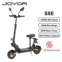 JOYOR S8E Foldable Adult Electric Scooter with Seat E-Scooter 45 km/h Electric Kick Scooter 800W Skateboards Kickboard 48V 26Ah