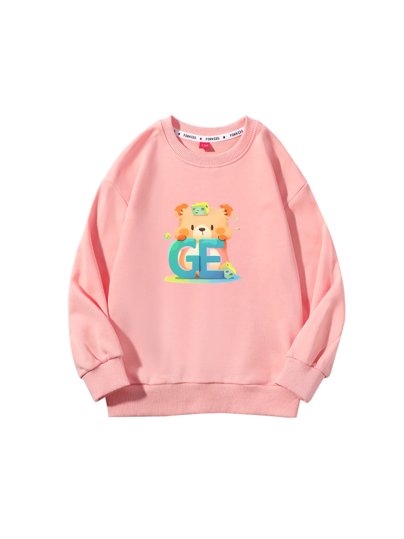 Cute Kids Clothes Girls Spring Hoodies Romantic Cartoon Bear Print Children Long sleeved Tops Pullover Baby Girl Sweatshirt Fall