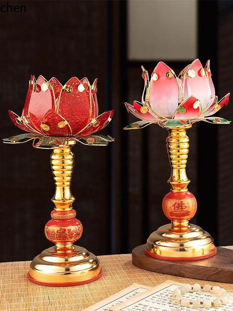 lotus buddha hall alloy buddha offering lotus ornament guanyin bodhisattva everlasting decoration ornament
