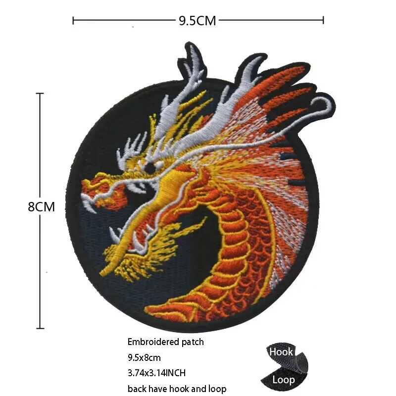 Akcesoria do toreb zewnętrznych Papazzi Cat China Series Balance Symbol Tai Chi Dragon Magic Badge China Dragon Backpack Patch