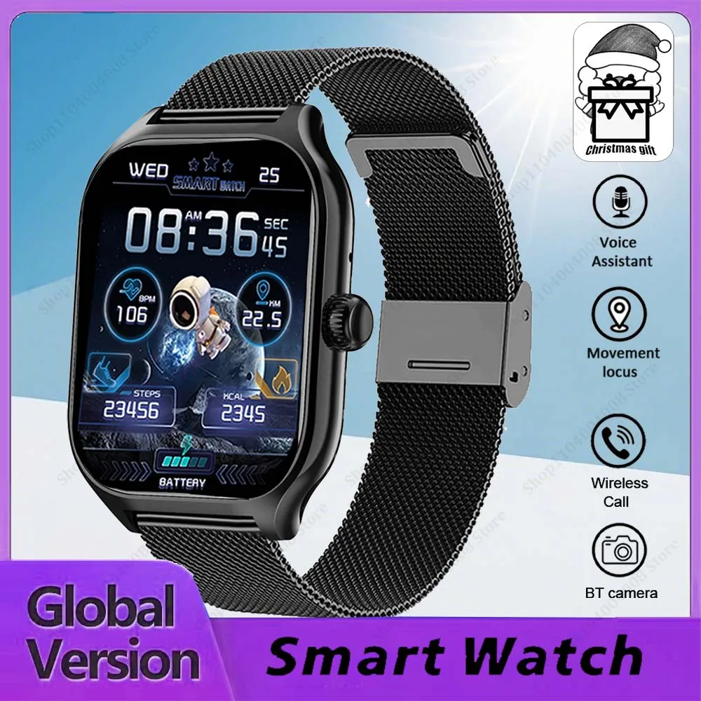 Vitality Smartwatch Uomo e donna Versione globale Chiamata Bluetooth Regalo di Natale Foto Salute Tracker Smartwatch multifunzione