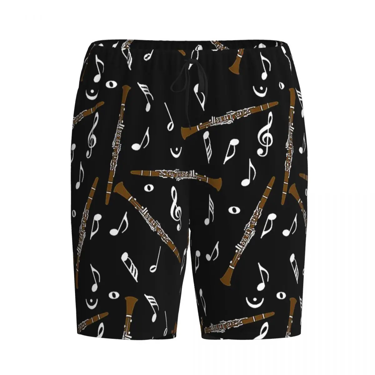 

Мужские пижамные штаны с индивидуальным узором в виде нот для кларнета, шорты для сна, домашние брюки, нижняя часть пижамы