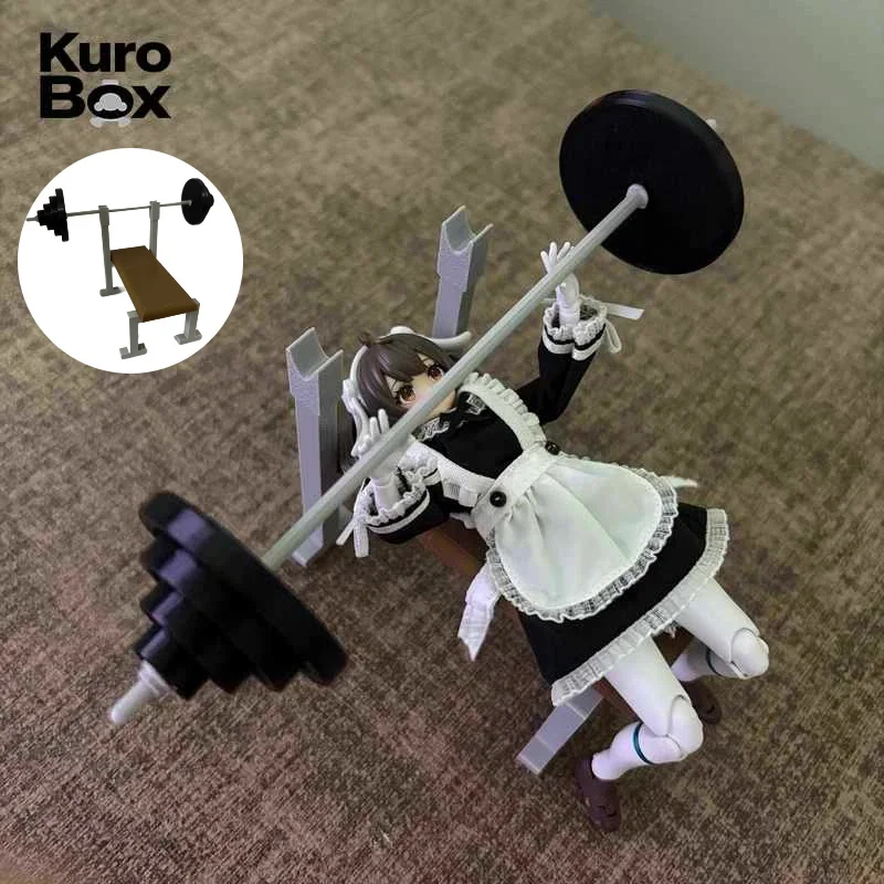 

1:12 Barbell Rack Bench Press Gym Equipment Doll Accessories Model Figma Compatible Mecha Girl Action Figure Diorama Scene