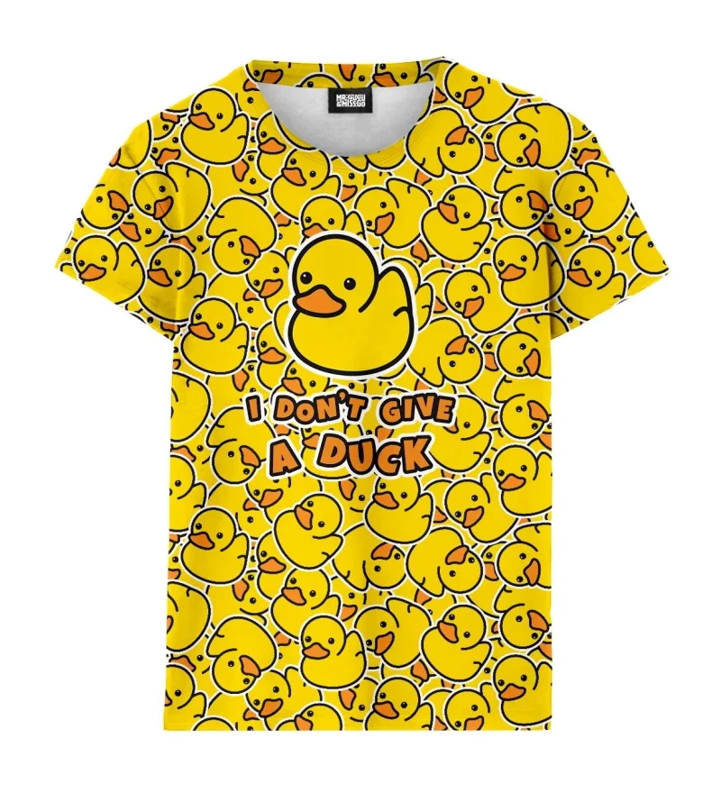 Unisex Y2K 3D Yellow Duck Print Rubber Graphic T-Shirt Short Sleeve Funny Kid's Streetwear Top