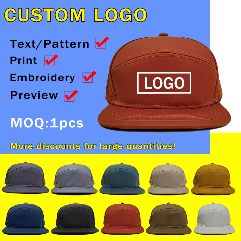 New Customizable Logo Flat-brimmed Baseball Caps for Men and Women Summer and Autumn Breathable Sunscreen Casual Snapback  Hats