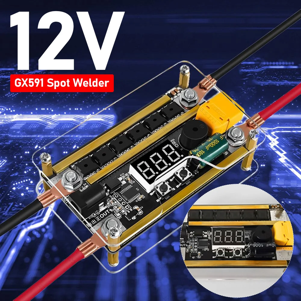 

GX591 плата управления сварочным аппаратом поддержка сварки 0,1 мм-0,2 мм никелевый лист 12 В портативный мини-ручной сварочный аппарат для батареи 18650