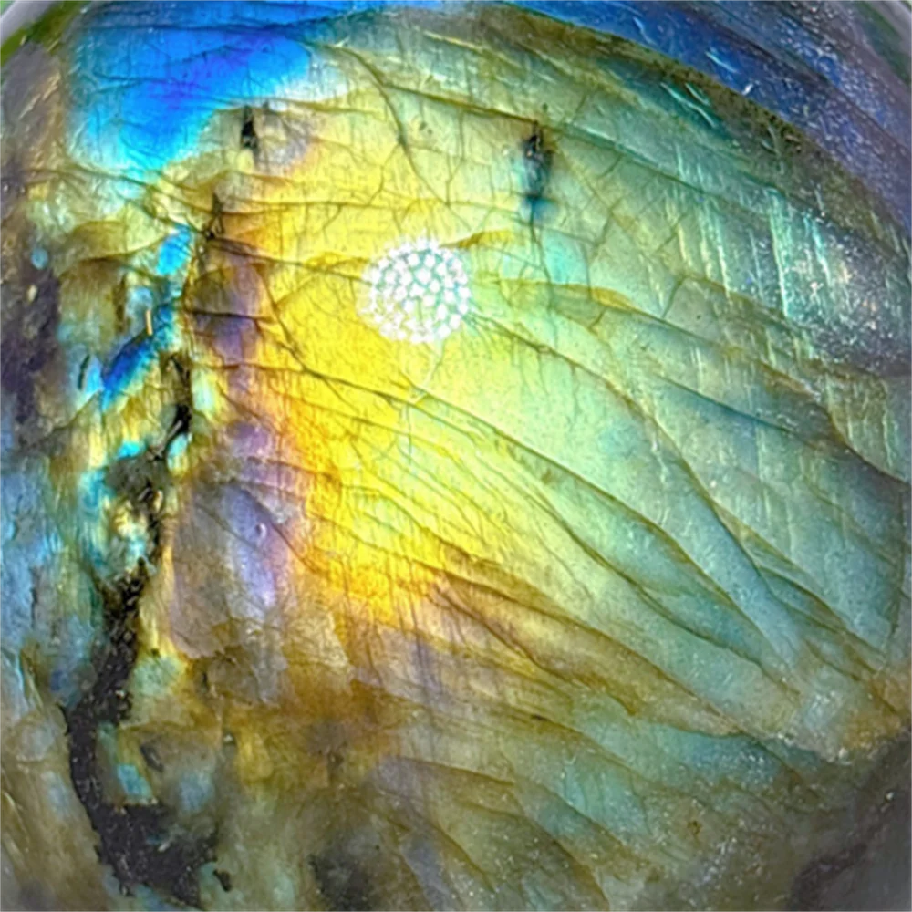 Blue Labradorite Sphere Natural Crystal Quartz Minerals Stone Home Decoritems Reiki Garden Love Gifts Energy Healing Lucky Stand