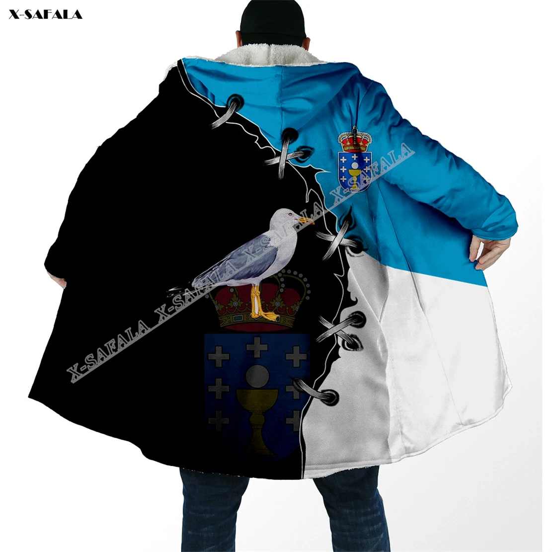 

France Galicia Spain Philippines Russia Romania Flag 3D Printed Cloak Overcoat Hooded Blanket Coat Fleece Men Female Winter Warm