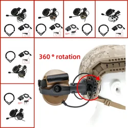 Casque tactique en éponge avec adaptateur PTT U94 et bandeau, casque COMTAC II, support sur piste en ARC