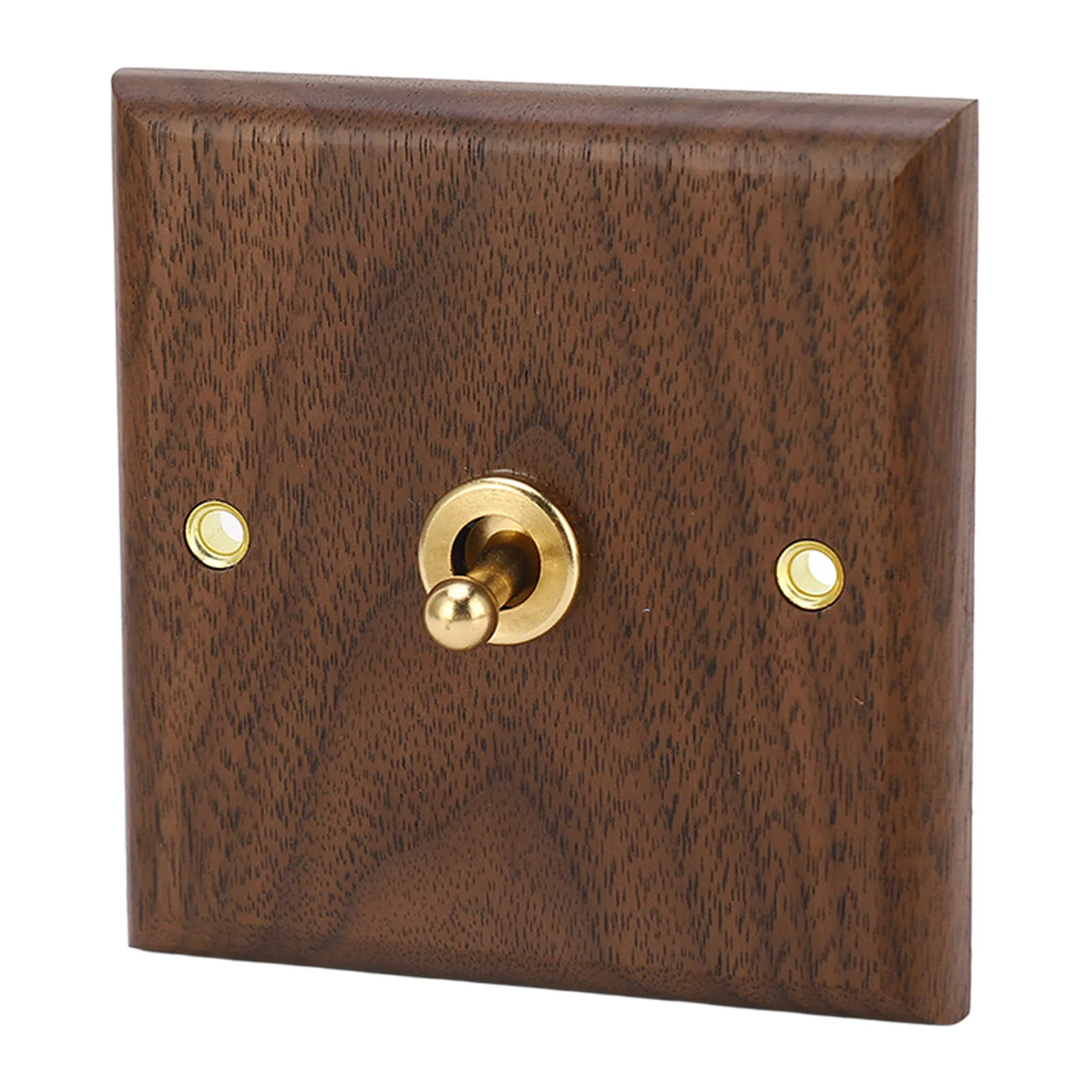 

Toggle Switch Retro Single Toggle Switch Socket 250V with Hand Made Wood Walnut Wall Panel Switch Plate Antique Home Decoration