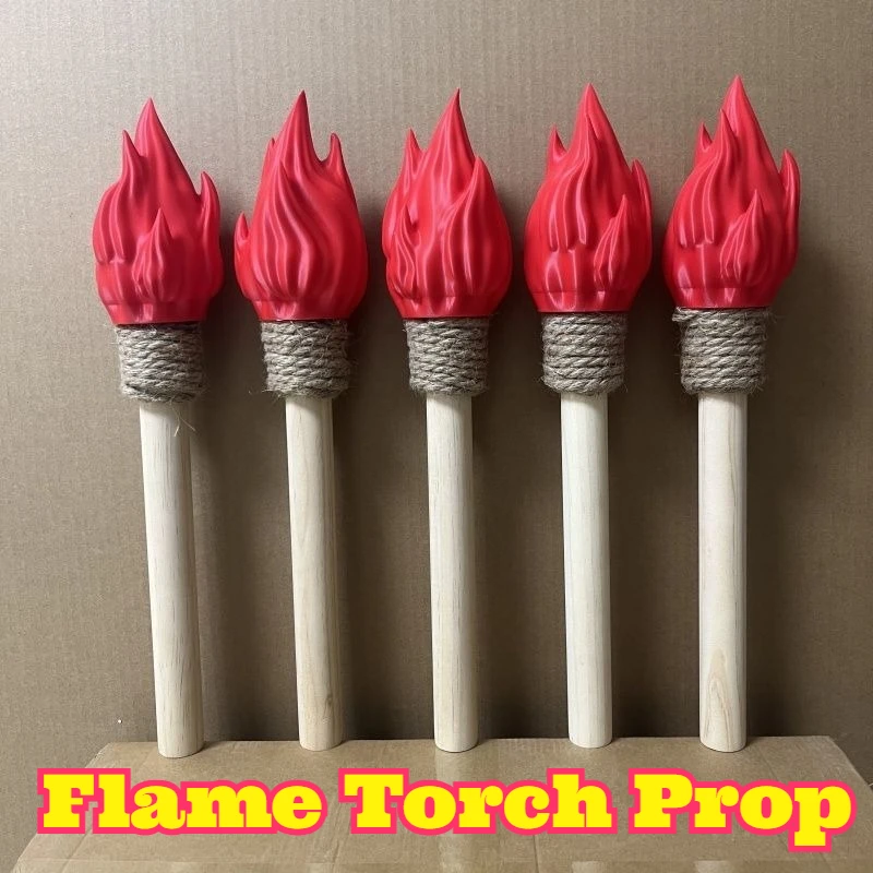 Torch Fake Flame Handheld Prop 3D Stereo Simulation Realistic Flame Stage Performance Festival Opening Sports Event Activity