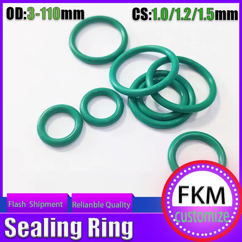 FKMCS1.0/1.2/1.5mm large fluororubber O-ring sealing gasket, suitable for extreme environments, sealing ring shock-absorbing pad