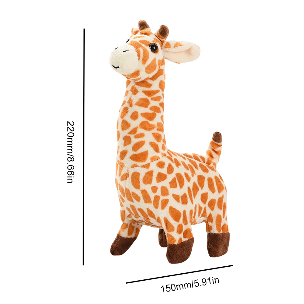 Giraffa ambulante Giocattolo musicale elettronico interattivo per animali domestici Giraffa Animali di peluche Giocattoli per bambini Peluche Buddy per bambini Ragazzi Ragazze