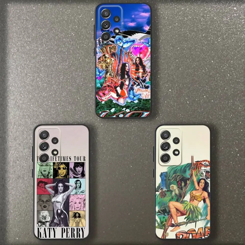 

K-Katy Singer P-Perry Phone Case For Samsung S 25,24,23,22,30,21,10,9,Ultra,Plus,Lite,FE,4,5 G Soft Black Case