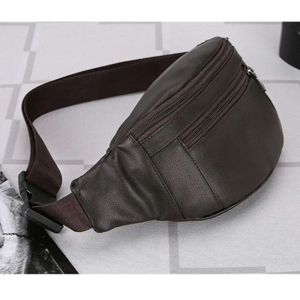 Paquete de riñonera de negocios, billeteras multifuncionales de cuero para efectivo, bolsos cruzados impermeables de lujo para hombre