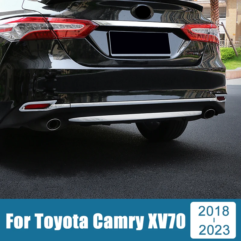 

Car Styling Accessories For Toyota Camry 70 XV70 LE XLE 2018-2021 2022 2023 Carbon Rear Bumper Cover Trim Strips Frame Stickers