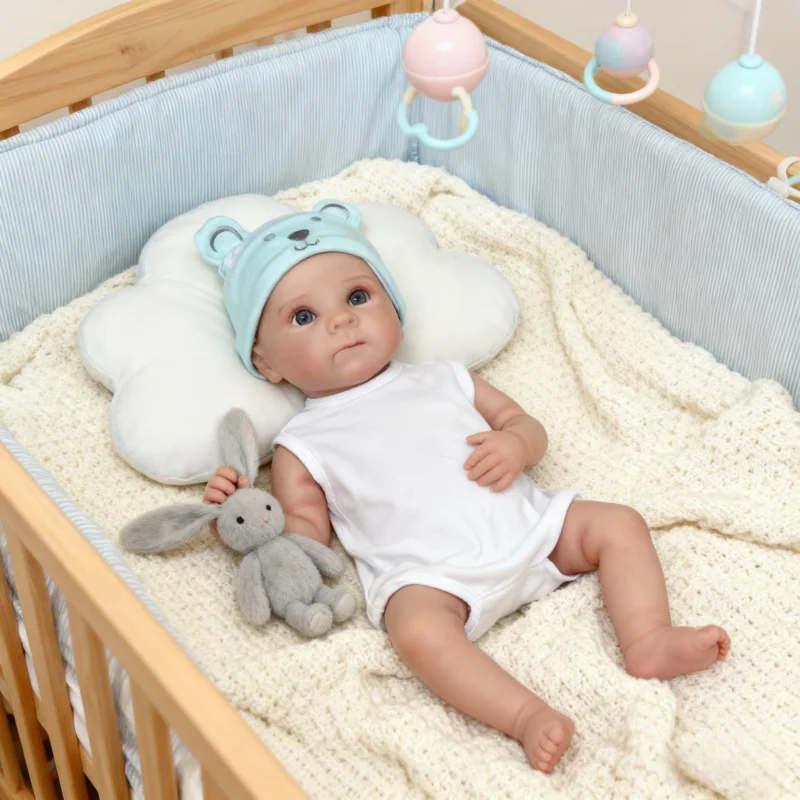 18 Inch High-Definition Baby Doll Realistic Newborn Doll with Hand-Painted Features Soft Material Suitable for Ages 3+ Birthday Holiday Collectible Gift