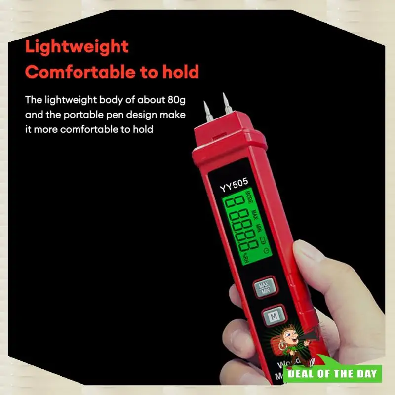 

24-часовая доставка GN602 Детектор влажности древесины 0–58% Детектор влажности древесины Макс./мини-цена Строительный материал