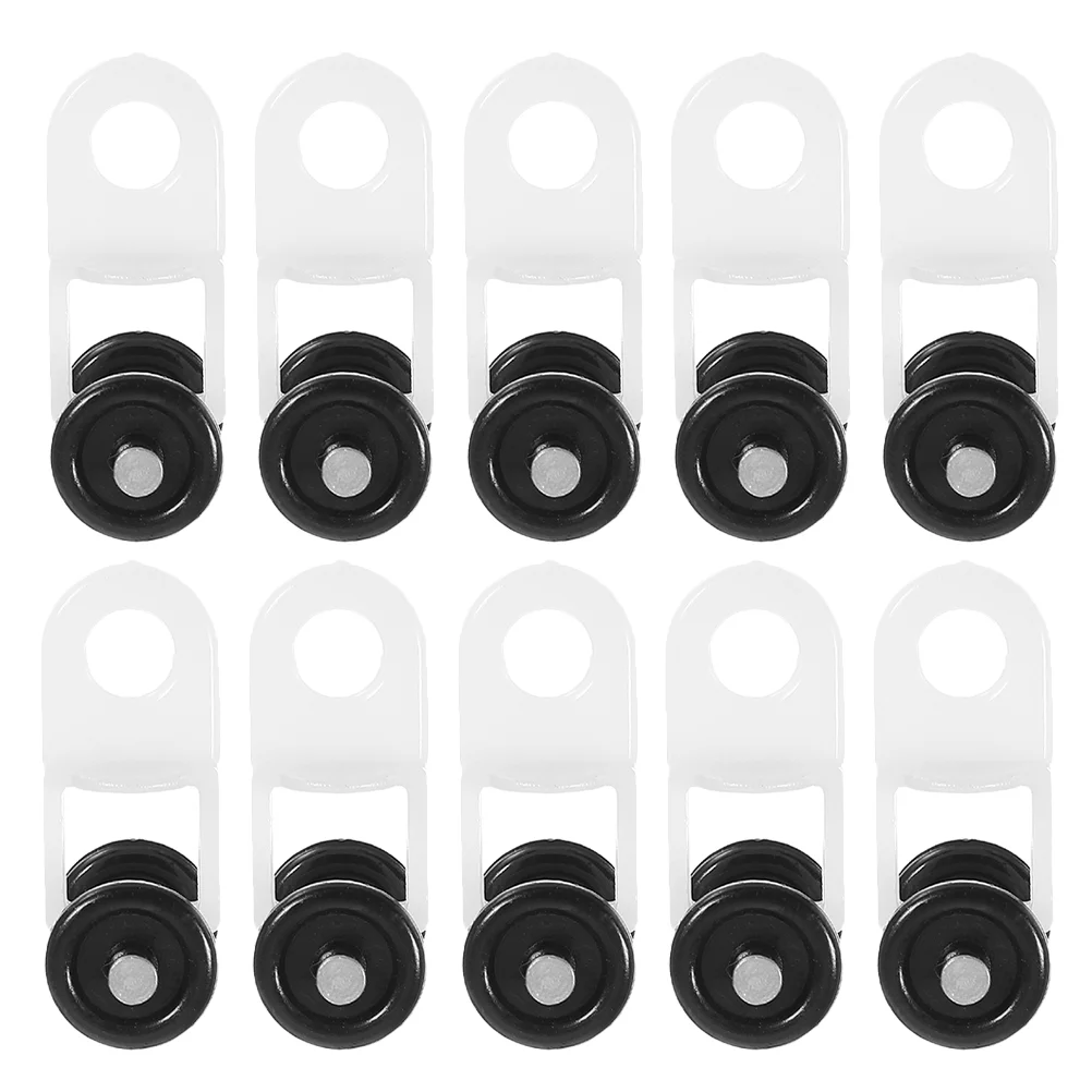 10pcs Metal Carrier Rollers For Ceiling Curtain Track Track Pulley Mini Plastic Two-Wheel Curtain Track Pulley Curtain Track Car