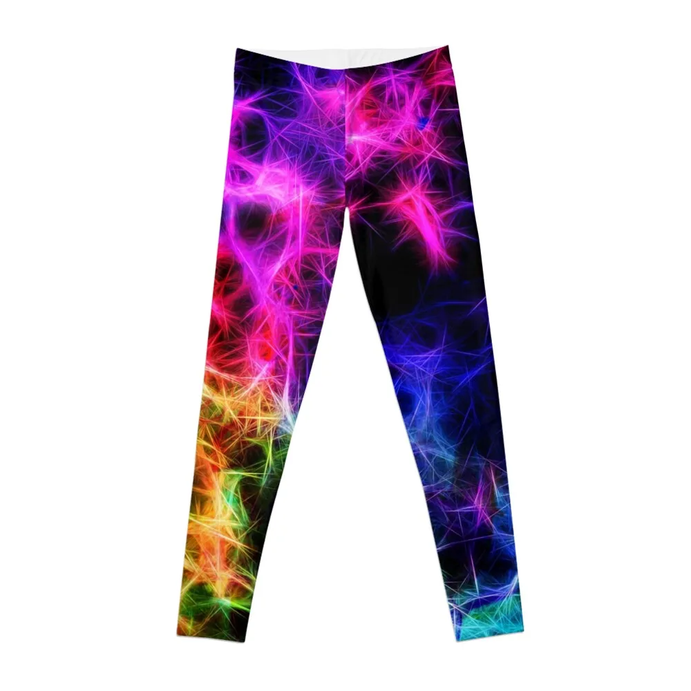 

Abstract Rainbow Neon Pattern (Pink) Leggings Women's leggings pants Women's sport pants gym legging womans