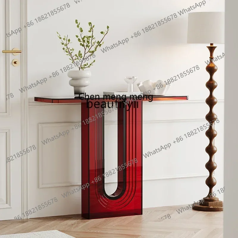 

182Q Nordic light luxury, entryway table acrylic modern simple entryway cabinet, very narrow display rack