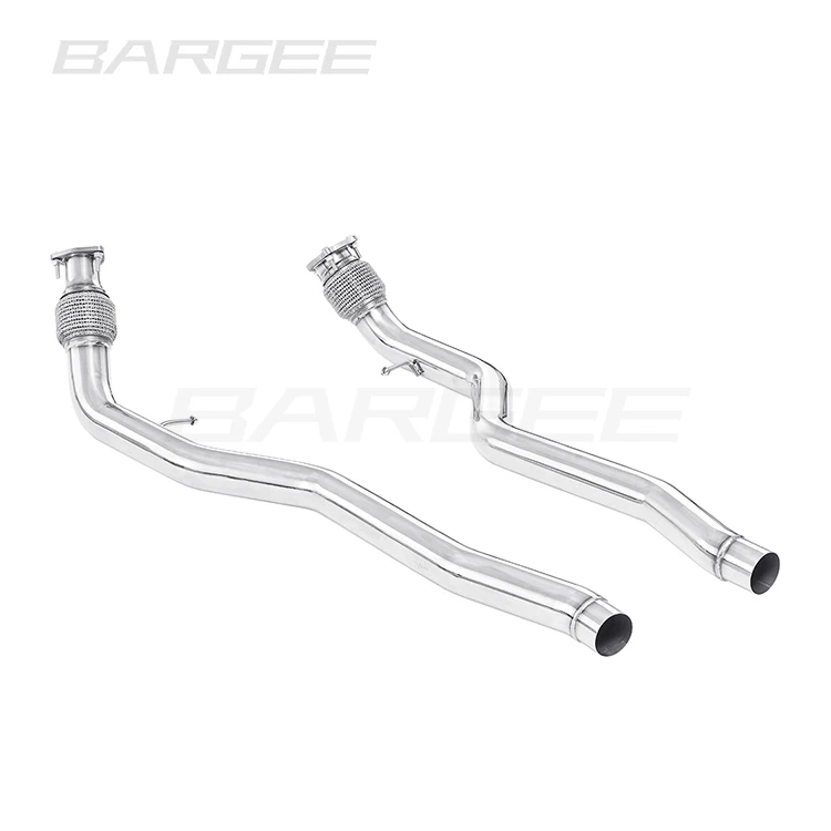 Bargee Dual Valvetronic Tips 4 Inch 304 Stainless Steel  for A7 C8 3.0T 2018-UP  Active Sound System Exhaust