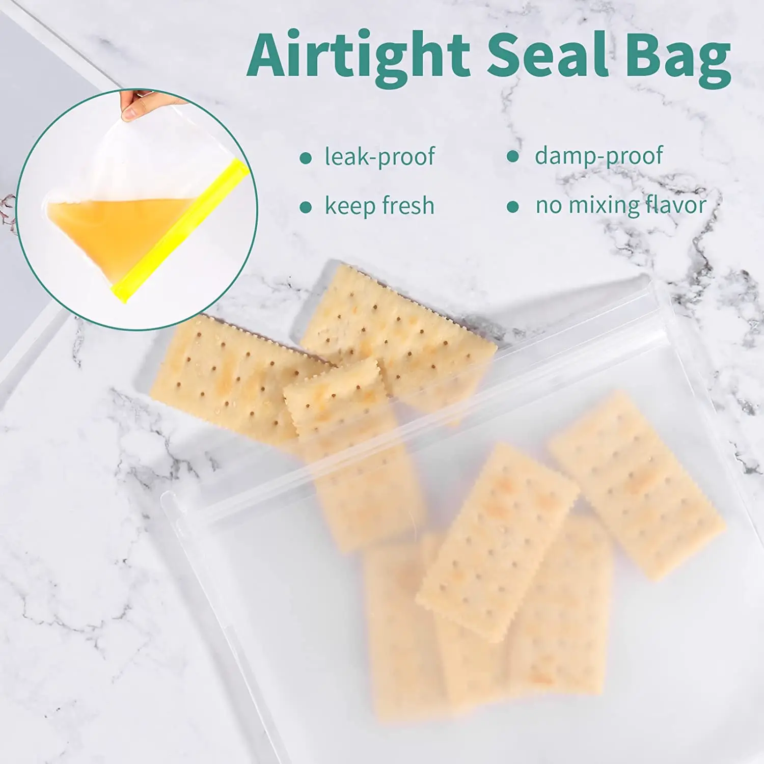 PEVA Waterproof Freezer Bags Reusable Ziplock Multifunctional Storage Bags Leakproof Kitchen Food Packing Sealing Fresh Keeper