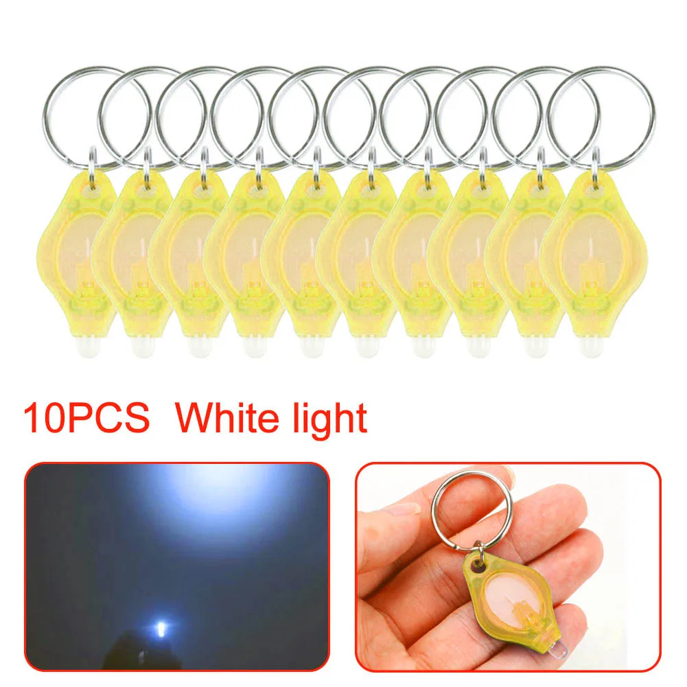 Keychain Light 10pcs Mini Keychain Squeeze Light Micro LED Flashlight Torch Emergency Key Ring Light for Outdoor Camping Hiking