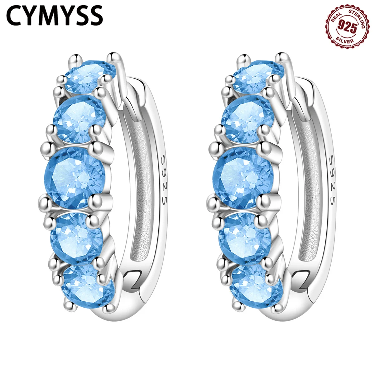 

CYMYSS 2025 New 925 Sterling Silver Zirconia Earrings Boutique Birthday Party Gift Fashion Zirconia Jewelry Women's Earrings